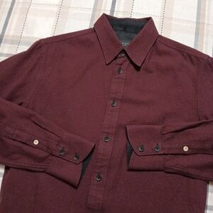 rag&bone Burgundy Long Sleeve Button Shirt 100% Cotton Mid-weight Size XS /Fit 2